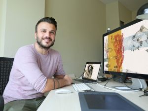 Çocuklar için resimlediği kitapla ödül kazandı