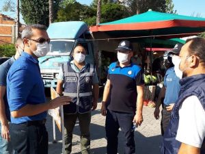 Emet pazarında Korona virüs tedbirleri