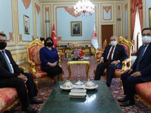 TBMM Başkanı Mustafa Şentop Azerbaycan Milli Meclis Başkanı Sahibe Gafarova ile görüştü