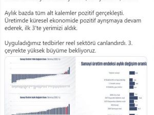 Bakan Varank: "Sanayi üretiminde küresel ekonomide pozitif ayrışmaya devam ederek ilk 3’te yerimizi aldık"