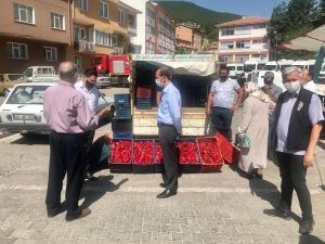 Şaphane pazarında Korona virüs denetimi