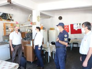 Şaphane’de esnaflara korona virüs denetimi