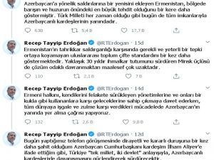 Erdoğan: “Türk Milleti tüm imkanlarıyla Azerbaycanlı kardeşlerinin yanındadır”