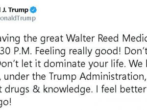 Trump: “Bugün harika Walter Reed Tıp Merkezi’nden ayrılıyorum”