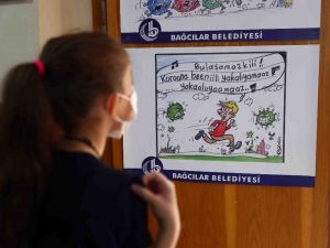 Çocuklar virüs tedbirlerini karikatürle öğreniyor