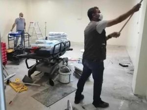 Söke Devlet Hastanesi’nde Kovid-19 alanı oluşturuluyor