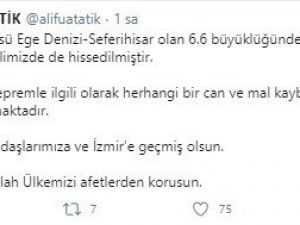 İzmir depreminden sonra Vali Atik’ten açıklama