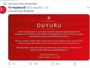 THY’den İzmir yolcularına ücretsiz bilet değişikliği ve iade hakkı tanıma kararı