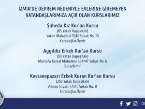 Diyanet işleri Başkanı Erbaş duyurdu:" 3 Kur’an Kursumuzun kapıları  vatandaşlarımıza açıktır”