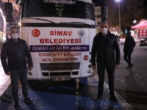 İzmirli depremzedelere Simav’dan yardım