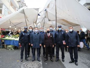 Başkan Aydıner’den pazarda korona virüs denetimi