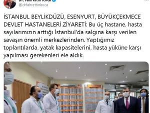 Bakan Koca’dan hastaneleri ziyaret paylaşımı
