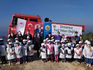 Kuşadası’nda 150 kızılçam fidanı toprakla buluştu