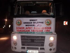 Depremzedelere Simav’dan odun yardımı