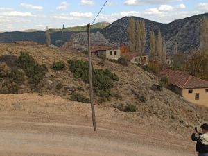 Fıkra gibi olay, telefon telleri direği taşıyor