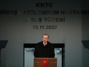 Cumhurbaşkanı Erdoğan, Lefkoşa’daki Acil Durum Hastanesi’nin açılış törenine katıldı