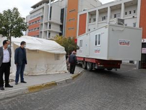 Akhisar Belediyesi’nden korona virüs tespit merkezine konteyner desteği