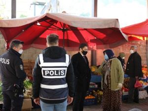 Kaymakam Mahmutoğlu pazar denetimine katıldı