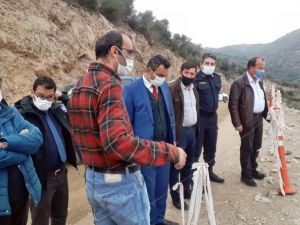 Söke Kaymakamı Soner Zeybek, Sarıçay Barajı İnşaatını gezdi