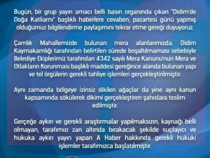 Didim Belediyesi’nden doğa katliamı ile ilgili basın açıklaması