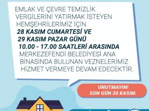 Merkezefendi Belediyesinde vezneler hafta sonu açık olacağı açıklandı