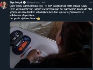 Bakan Selçuk: "Sınav grubu öğrencilerimiz için TRT EBA kanallarında hafta sonları ’Sınav Özel’ yayınlarımız var"