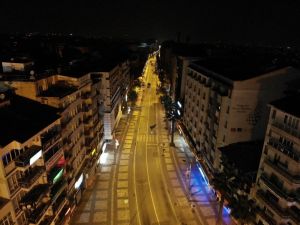 Kısıtlamanın başlamasıyla boş kalan Denizli havadan görüntülendi