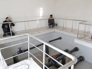 Yapımı tamamlanan su depolarına test