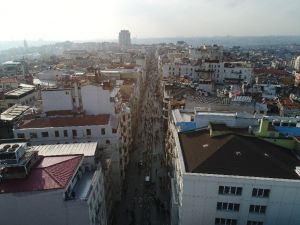 İstiklal Caddesi tedbirlerden sonra havadan görüntülendi