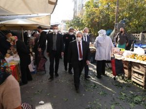 Başkan Demirtaş semt pazarlarındaki denetimleri yerinde inceledi