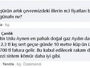 Aydınlılar doğal gaz fiyatlarına isyan etti
