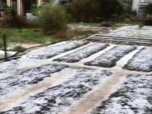 Marmaris’i kar değil, dolu beyaza bürüdü