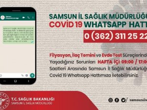 Samsun’da “Kovid-19 Whatsapp Hattı” hizmete girdi