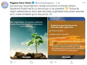 Pegasus, Karbon Saydamlık Projesi skorunu A-’ye yükseltti