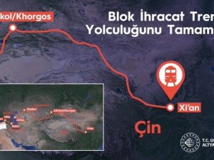 Çin İhracat Treni, Çerkezköy’den Çin’in Xi’an şehrine kesintisiz yolculuğunu tamamladı