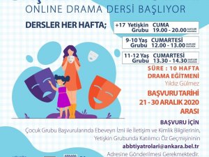 Ankara Büyükşehir Belediyesinden yeni yılda online drama dersi