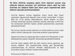 Çevre ve Şehircilik Bakanlığı: “İzmir’de hiçbir şekilde aktif fay hattı üzerine konut yapılması söz konusu değildir”