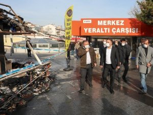 Sincan’da yangın: 9 iş yeri hasar gördü