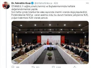Bakan Koca’dan İstanbul açıklaması: “Polikliniklerde yüzde 50’ye varan azalma oldu”