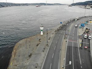 Sessizliğin hakim olduğu Bebek Sahili havadan görüntülendi