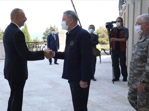 Akar ve TSK komuta kademesi Azerbaycan Cumhurbaşkanı Aliyev ile görüştü