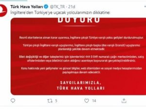 THY’den İngiltere uçuşlarına ilişkin açıklama