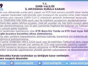 İngiltere’den İzmir’e gelen kişiler 14 gün karantinaya alınacak
