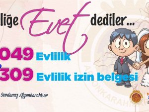Afyonkarahisar’da bin 49 çift dünya evine girdi