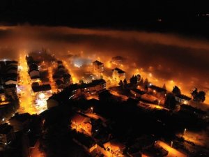 Çameli’de havadan çekilen gece fotoğrafı adeta büyüledi