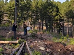 Korona mağduru müzisyen, ormanda çalışan mesai arkadaşlarını sazla sözle eğlendirdi