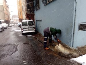 Beyoğlu’nda kar yağısından etkilenen sokak hayvanları unutulmadı