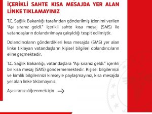 Sağlık Bakanlığından "sahte kısa mesaj" uyarısı