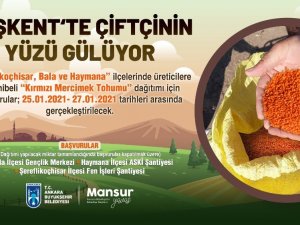 Ankara Büyükşehir Belediyesi’nden üç ilçede 400 ton “kırmızı mercimek” tohumu hibesi