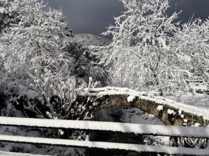 Aydın’da kar yağışı ile kartpostallık görüntüler oluştu